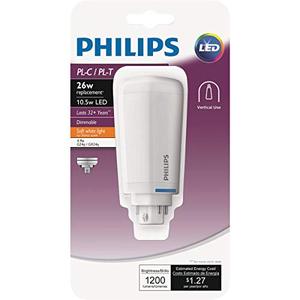 lot 78272 image: PHILIPS 26W Equivalent Soft White PL-CT 4-Pin Vertical Orientation LED Tube Light Bulb - 1 Each