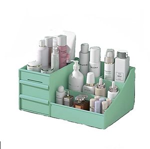 lot 78276 image: YHRSCE makeup organizer drawers��Large Capacity Cosmetic Storage Box Makeup Drawer Organizer Jewelry Nail Polish Makeup Container Desktop Sundries Storage Box (green)