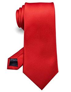 lot 78284 image: RBOCOTT Silk Red Tie Business Wedding Formal Necktie for Men (Red)