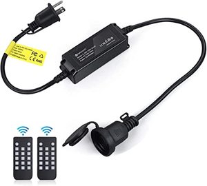 lot 78286 image: Outdoor Dimmer, 650W String Light Dimmer, Wireless RF Smart Plug-in Outdoor Dimmer Switch - Timer FunctionIP65 Waterproof50FT Control Distance16IN Extension Cord for Incandescent Strings Lights