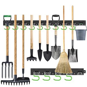 lot 78287 image: SWANLAKE 64 Inch Adjustable Storage System, Wall Mounted Hooks Tool Organizer��Garden Tool Hangers