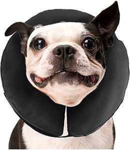 lot 78293 image: ZenPet Protective Inflatable Recovery Collar for Dogs and Cats - Soft Pet Cone Does Not Block Vision E-Collar - Designed to Prevent Pets from Touching Stitches, Wounds and Rashes (Medium)