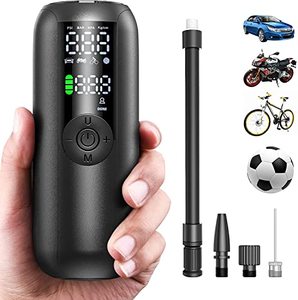 lot 78296 image: LILTSDRAE Bike Pump Mini Tire Inflator Portable Air Compressor 150PSI Cordless Electric Bicycle Air Pump, Auto Shut-Off with Presta and Schrader Valve Smart Electric Pump (4000mAh Battery Cordless)
