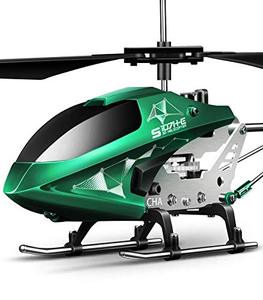 lot 78308 image: Remote Control Helicopter, S107H-E Aircraft with Altitude Hold, One Key take OffLanding, 3.5 Channel, Gyro Stabilizer and High &Low Speed, LED Light for Indoor to Fly for Kids and Beginners(Green)