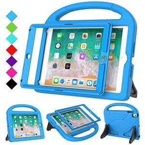 lot 78315 image: RTOBX iPad 6th5th Generation Case, iPad 9.7 Case 20182017 for Kids with Built-in Screen Protector, Durable Shockproof Handle Stand Protective Cover for 9.7 inch iPad 65 GenAir 12Pro 9.7, Blue