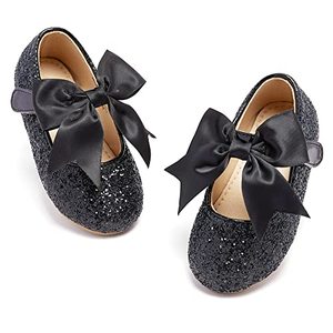 lot 78324 image: Kiderence Girls Flat Mary Jane Shoes School Party Dress Ballerina Black Shoe (Toddler 2Little Kids)