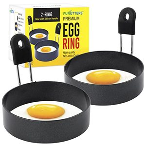 lot 78328 image: FUNUTTERS Egg Rings, 3.5, Nonstick, Professional and Large, Stainless Steel Egg Rings For Frying Eggs and Egg Mcmuffins, Egg Mold For Breakfast, Mini Pancakes, and Fried Eggs