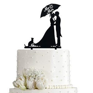 lot 78331 image: Mr and Mrs Cake Topper for Wedding Anniversary Cake Toppers Decorations, Black Acrylic