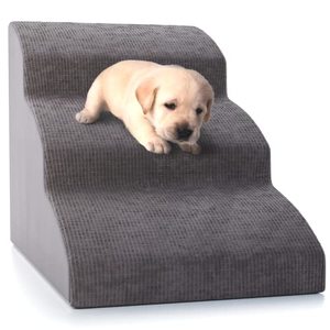 lot 78333 image: Sturdy Dog Stairs and Ramp for Beds Or Couches by ZICOTO - Durable Easy to Walk on Steps for Small Dogs and Cats - Allows Your Pets Easy Instant Access to Your Sofa or Bedside Up to 22 High