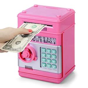 lot 78340 image: Piggy Bank for Girls 4-11 Years Old,Refasy Kids Safe Bank for Boys Christmas Birthday Gifts Toy for Kids Electronic ATM Money Bank for Adults Money Saving Box Safe Coin Bank Toy Kids Toys Pink