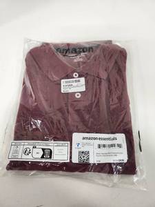 lot 78351 image: Essentials Mens Regular-fit Cotton Pique Polo Shirt,, Port, Size Large