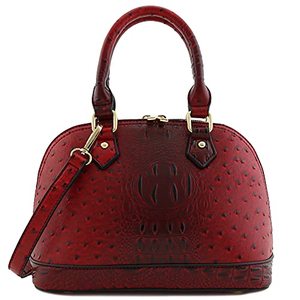lot 78371 image: Zip-Around Classic Dome Satchel (Ostrich Red)