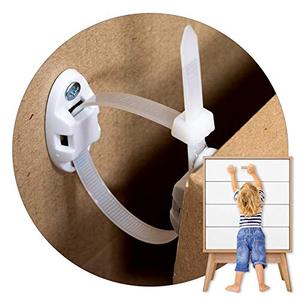 lot 78386 image: 12-Pack Heavy-Duty Anti-Tip Furniture Straps - Inaya - Home Furniture Wall Anchors for Baby Proofing Dressers, Cabinets, Closets, Bookshelves and TVs - Child Safety Earthquake Secure Mount Anchors