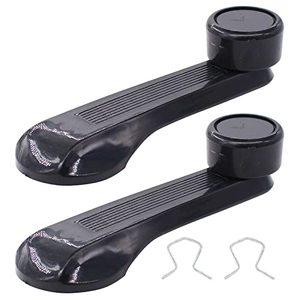 lot 78388 image: NewYall Pack of 2 Black Manual Window Winder Crank Handle with Mounting Clips