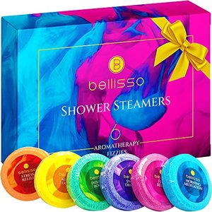 lot 78392 image: Aromatherapy Shower Steamers, Set of 6 Scent Tablets - Essential Oil Fizzies Bath Bombs Self Care Kit for Women - Relaxing Stress Relief Gifts