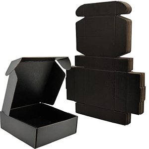 lot 78405 image: Lmuze Small Black Shipping Boxes for Small Business Pack of 25 - 6x6x2 inches Cardboard Corrugated Mailer Boxes for Shipping Packaging Craft Gifts Giving Products