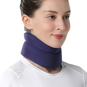 lot 78407 image: VELPEAU Neck Brace -Foam Cervical Collar - Soft Neck Support Relieves Pain & Pressure in Spine - Wraps Aligns Stabilizes Vertebrae - Can Be Used During Sleep (Comfort, Blue, Large, 4��)