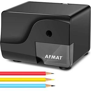 lot 78408 image: AFAMT Electric Pencil Sharpener, Colored Pencil Sharpener, Electric Pencil Sharpener Heavy Duty, No Eating Pencils, 3 Points Settings, Pencil Sharpener for 6-8mmNo. 2GraphiteColored Pencils, Black