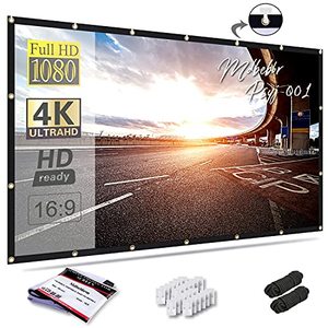 lot 78417 image: Mdbebbron 120 inch Projection Screen 169 Foldable Anti-Crease Portable Projector Movies Screens for Home Theater Outdoor Indoor Support Double Sided Projection