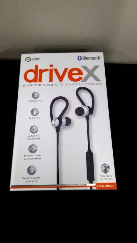 lot 5274 image: pom Gear driveX premium secure fit wireless earbuds
