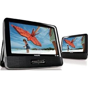 lot 5286 image: Philips PD901237 9-Inch LCD Dual Screen Portable DVD Player, Black