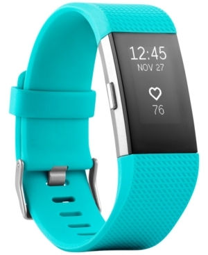 lot 5315 image: Fitbit - Charge 2 Activity Tracker  Heart Rate (small) - Teal Silver