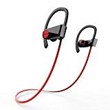 lot 5407 image: Bluetooth Headphones, Liger BLAZE SweatProof Wireless Bluetooth 4.1 Earbuds Noise Cancelling, - Superb Sound with Mic - Great for Running, Gym, Exercise - Red
