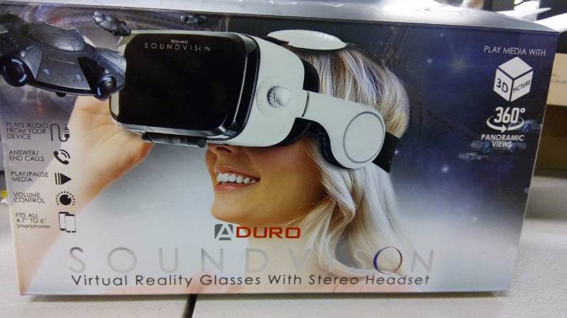 lot 5443 image: Aduro sound vision virtual reality glasses with stereo headphones