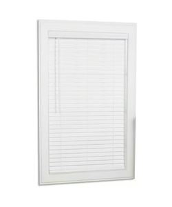 lot 19387 image: allen  roth Trim at Home 2-in Slat Width 34-in x 64-in Cordless White Faux Wood Room Darkening Horizontal Blinds