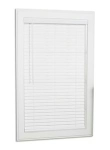 lot 19394 image: allen  roth Trim at Home 2-in Slat Width 35-in x 64-in Cordless White Faux Wood Room Darkening Horizontal Blinds