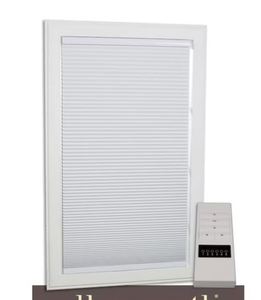 lot 19396 image: allen  roth 47-in x 72-in White Blackout Cordless Motorized Cellular Shade