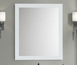 lot 19423 image: allen  roth Bessy 31-in White Farmhouse Single Mirror