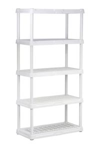 lot 19428 image: Project Source Plastic Heavy Duty 5-Tier Utility Shelving Unit (36-in W x 18-in D x 72-in H)