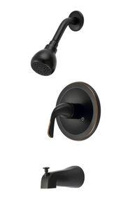 lot 19429 image: Project Source Dover Oil Rubbed Bronze 1-handle Single Function Round Bathtub and Shower Faucet Valve Included