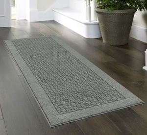 lot 19431 image: Style Selections 2 x 6 Charcoal Gray Indoor Solid Machine Washable Runner Rug