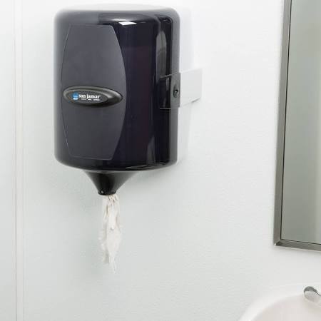lot 671 image: San Jamar T410TBK Adjustable Centerpull Towel Dispenser - Black Pearl