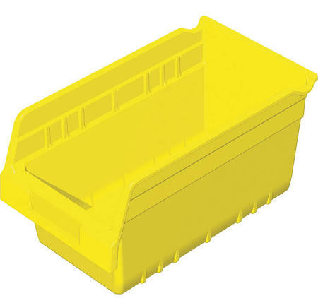 lot 702 image: Akro-mils Shelf Bin, Yellow,