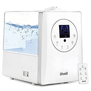 lot 3470 image: LEVOIT Humidifiers for Bedroom Large Room Home, 6L Warm and Cool Mist Ultrasonic Air Vaporizer for Plants and Whole House, Built-in Humidity Sensor, Essential Oil Diffuser, Whisper Quiet, Timer, White (B01MYGNGKK)