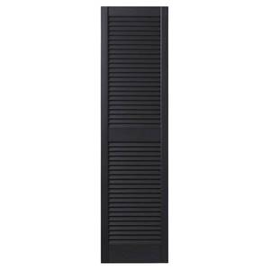 lot 1960 image: 3pk 6pcs Total Ply Gem 15 in. x 59 in. Open Louvered Polypropylene Shutters Pair in Black