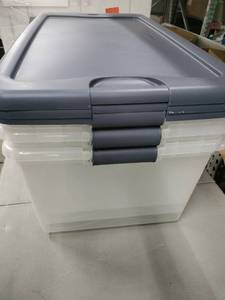 lot 1961 image: 3pk Sterilite 106qt Latching Storage Box