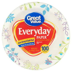 lot 1967 image: Great Value 8 58 Heavy Duty Paper Plates, 200 ct
