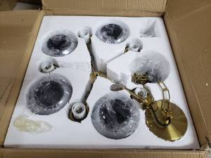 lot 2022 image: Bailey Star Shaped 5 Light Ceiling Light Fixture With Metallic Ball Shades