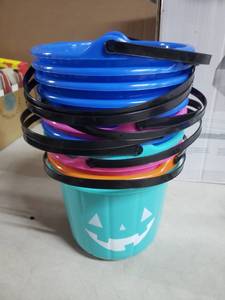 lot 2024 image: Set Of 11 Small Plastic Halloween Buckets