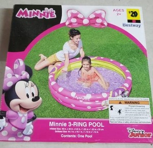 lot 2958 image: Disney Minnie Mouse 3 Ring Pool, 48x48x9.8