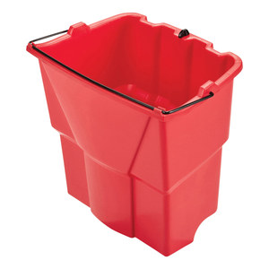 lot 5490 image: Rubbermaid Commercial 2064907 WaveBrake 2.0 18 qt. Plastic Dirty Water Bucket - Red