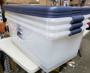 lot 6870 image: Sterilite 33 78L x 18.75W x 13H Latching Box, 3 Pack