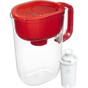 lot 1914 image: Brita Large 10 Cup Water Filter Pitcher with 1 Standard Filter Made Without BPA Huron Red