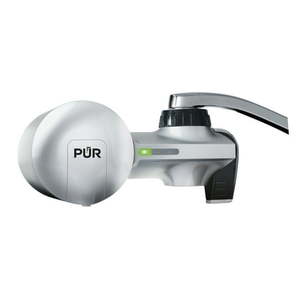 lot 1922 image: PUR PLUS Faucet Mount Water Filtration System Silver Matte PFM300V