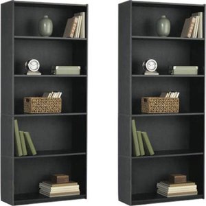lot 1930 image: Mainstays 5-Shelf Wood Bookcase