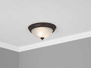 lot 1942 image: Mainstays 13.31 1 Bronze Living Room Flush Mount Lights with Shades Clear Glass